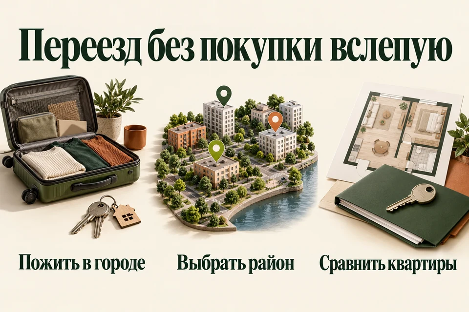 Порядок переезда: пожить в городе, выбрать район, сравнить квартиры