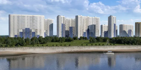 ЖК «Фонтаны»: вид с берега по проекту
